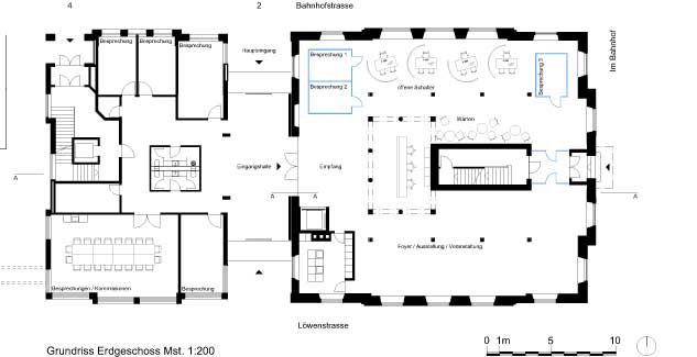 **Umbau Postgebäude zu Stadthaus Romanshorn TG** Das alte Postgebäude an der Hafenfront von Romanshorn soll in ein Stadthaus umgebaut werden.